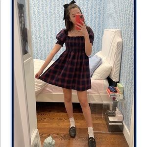 🌲HILL HOUSE HOME ATHENA NAP DRESS🌲 navy/green/red plaid size large